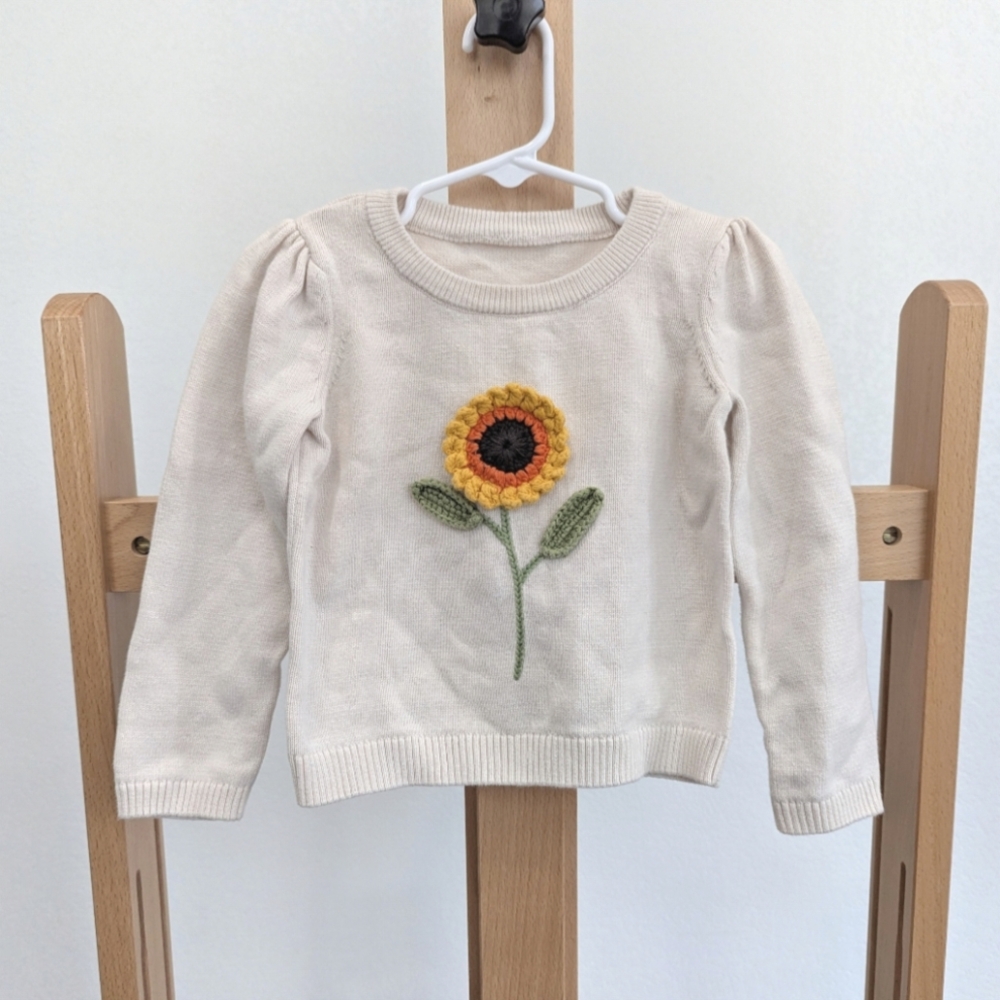 Gymboree Cream Sunflower Kids Sweater